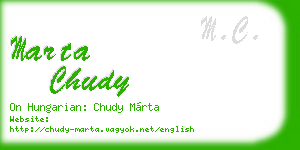 marta chudy business card